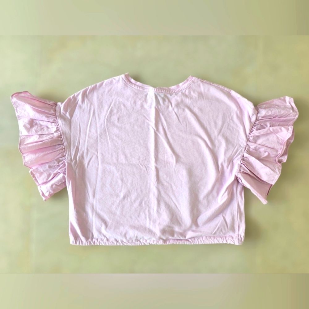 Pink Ruffle Sleeve Top - Picture 2 of 4
